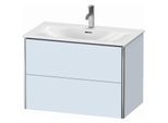 Duravit XSquare Waschtisch-Unterschrank XS432409797 81x56x47,8cm, Lichtblau seidenmatt, 2 Schubkästen