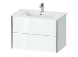 Duravit XViu Waschtisch-Unterschrank XV41260B185 81 x 56 x 48 cm, weiß hochglanz, 2 Schubkästen, wandhängend, champagner matt