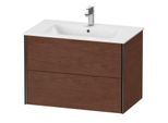Duravit XViu Waschtisch-Unterschrank XV41260B213 81 x 56 x 48 cm, amerikanischer nussbaum, 2 Schubkästen, wandhängend, schwarz matt