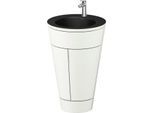 Duravit Starck 1,c-bonded Set S19514O70360010 Griff Edelstahl, Keramik Schwarz Matt, Innenbeleuchtung, bodenstehend, Weiß Seidenmatt, 864 x 560 x 605 mm