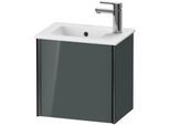 Duravit XViu Waschtisch-Unterschrank XV4024LB238 41x29x40cm, wandhängend, schwarz matt, Anschlag links, dolomiti grey hochglanz