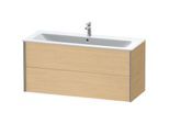 Duravit XViu Waschtisch-Unterschrank XV41280B130 121 x 56 x 48 cm, Eiche natur, 2 Schubkästen, wandhängend, champagner matt