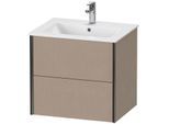 Duravit XViu Waschtisch-Unterschrank XV41250B275 61 x 56 x 48 cm, leinen, 2 Schubkästen, wandhängend, schwarz matt