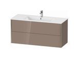 Duravit XViu Waschtisch-Unterschrank XV41280B186 121 x 56 x 48 cm, cappucino hochglanz, 2 Schubkästen, wandhängend, champagner matt