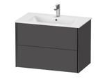 Duravit XViu Waschtisch-Unterschrank XV41260B249 81 x 56 x 48 cm, graphit matt, 2 Schubkästen, wandhängend, schwarz matt