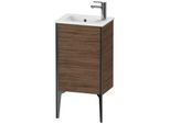 Duravit XViu Waschtisch-Unterschrank XV4480LB221 41x29x59,4cm, stehend, schwarz matt, Anschlag links, nussbaum dunkel