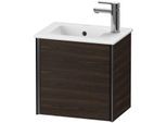 Duravit XViu Waschtisch-Unterschrank XV4024LB269 41x29x40cm, wandhängend, schwarz matt, Anschlag links, nussbaum gebürstet