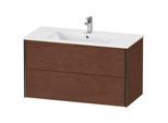 Duravit XViu Waschtisch-Unterschrank XV41270B213 101 x 56 x 48 cm, amerikanischer nussbaum, 2 Schubkästen, wandhängend, schwarz matt