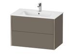 Duravit XViu Waschtisch-Unterschrank XV41260B190 81 x 56 x 48 cm, flannel grey seidenmatt, 2 Schubkästen, wandhängend, champagner matt