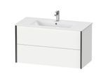 Duravit XViu Waschtisch-Unterschrank XV41270B218 101 x 56 x 48 cm, weiß matt, 2 Schubkästen, wandhängend, schwarz matt
