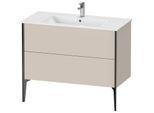 Duravit XViu Waschtisch-Unterschrank XV44830B291 101 x 59,4 x 48 cm, taupe matt, 2 Auszüge, stehend, schwarz matt