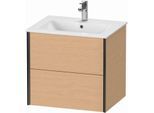Duravit XViu Waschtisch-Unterschrank XV41250B212 61 x 56 x 48 cm, eiche gebürstet, 2 Schubkästen, wandhängend, schwarz matt