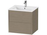 Duravit XViu Waschtisch-Unterschrank XV41250B135 61 x 56 x 48 cm, Eiche terra, 2 Schubkästen, wandhängend, champagner matt