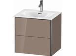 Duravit XSquare Waschtisch-Unterschrank XS432208686 61x56x47,8cm, cappuccino hochglanz, 2 Schubkästen