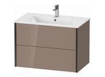 Duravit XViu Waschtisch-Unterschrank XV41260B286 81 x 56 x 48 cm, cappucino hochglanz, 2 Schubkästen, wandhängend, schwarz matt