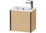 Duravit XViu Waschtisch-Unterschrank XV4024LB230 41x29x40cm, wandhängend, schwarz matt, Anschlag links, Eiche natur