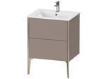 Duravit XViu Waschtisch-Unterschrank XV44810B143 61 x 59,4 x 48 cm, basalt matt, 2 Auszüge, stehend, champagner matt