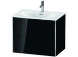 Duravit XSquare Waschtisch-Unterschrank XS432304040 71x56x47,8cm, schwarz hochglanz, 2 Schubkästen