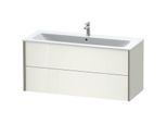 Duravit XViu Waschtisch-Unterschrank XV41280B122 121 x 56 x 48 cm, weiß hochglanz, 2 Schubkästen, wandhängend, champagner matt