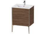 Duravit XViu Waschtisch-Unterschrank XV44810B121 61 x 59,4 x 48 cm, nussbaum dunkel, 2 Auszüge, stehend, champagner matt