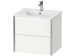 Duravit XViu Waschtisch-Unterschrank XV41250B118 61 x 56 x 48 cm, weiß matt, 2 Schubkästen, wandhängend, champagner matt