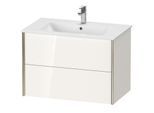 Duravit XViu Waschtisch-Unterschrank XV41260B122 81 x 56 x 48 cm, weiß hochglanz, 2 Schubkästen, wandhängend, champagner matt