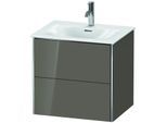 Duravit XSquare Waschtisch-Unterschrank XS432208989 61x56x47,8cm, Flannel Grey hochglanz, 2 Schubkästen