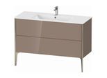 Duravit XViu Waschtisch-Unterschrank XV44840B186 121 x 59,4 x 48 cm, cappucino hochglanz, 2 Auszüge, stehend, champagner matt