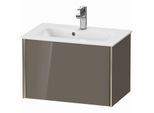 Duravit XViu Waschtisch-Unterschrank XV40780B189 61 x 40 x 39 cm, flannel grey hochglanz, 1 Auszug, wandhängend, champagner matt