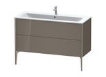 Duravit XViu Waschtisch-Unterschrank XV44840B189 121 x 59,4 x 48 cm, flannel grey hochglanz, 2 Auszüge, stehend, champagner matt