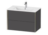 Duravit XViu Waschtisch-Unterschrank XV41260B149 81 x 56 x 48 cm, graphit matt, 2 Schubkästen, wandhängend, champagner matt