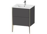 Duravit XViu Waschtisch-Unterschrank XV44810B149 61 x 59,4 x 48 cm, graphit matt, 2 Auszüge, stehend, champagner matt