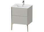 Duravit XViu Waschtisch-Unterschrank XV44810B107 61 x 59,4 x 48 cm, betongrau matt, 2 Auszüge, stehend, champagner matt