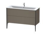 Duravit XViu Waschtisch-Unterschrank XV44840B290 121 x 59,4 x 48 cm, flannel grey seidenmatt, 2 Auszüge, stehend, schwarz matt