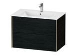 Duravit XViu Waschtisch-Unterschrank XV41260B116 81 x 56 x 48 cm, Eiche schwarz, 2 Schubkästen, wandhängend, champagner matt