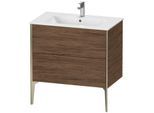 Duravit XViu Waschtisch-Unterschrank XV44820B121 81 x 59,4 x 48 cm, nussbaum dunkel, 2 Auszüge, stehend, champagner matt