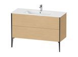 Duravit XViu Waschtisch-Unterschrank XV44840B230 121 x 59,4 x 48 cm, Eiche natur, 2 Auszüge, stehend, schwarz matt