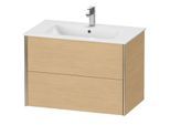 Duravit XViu Waschtisch-Unterschrank XV41260B130 81 x 56 x 48 cm, Eiche natur, 2 Schubkästen, wandhängend, champagner matt