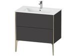 Duravit XViu Waschtisch-Unterschrank XV44820B180 81 x 59,4 x 48 cm, graphit supermatt, 2 Auszüge, stehend, champagner matt