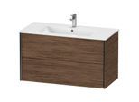 Duravit XViu Waschtisch-Unterschrank XV41270B221 101 x 56 x 48 cm, nussbaum dunkel, 2 Schubkästen, wandhängend, schwarz matt