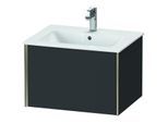 Duravit XViu Waschtisch-Unterschrank XV40250B180 61 x 40 x 48 cm, graphit supermatt, 1 Auszug, wandhängend, champagner matt