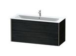 Duravit XViu Waschtisch-Unterschrank XV41280B116 121 x 56 x 48 cm, Eiche schwarz, 2 Schubkästen, wandhängend, champagner matt