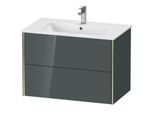 Duravit XViu Waschtisch-Unterschrank XV41260B138 81 x 56 x 48 cm, dolomiti grey hochglanz, 2 Schubkästen, wandhängend, champagner matt