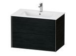 Duravit XViu Waschtisch-Unterschrank XV41260B216 81 x 56 x 48 cm, Eiche schwarz, 2 Schubkästen, wandhängend, schwarz matt