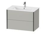 Duravit XViu Waschtisch-Unterschrank XV41260B207 81 x 56 x 48 cm, betongrau matt, 2 Schubkästen, wandhängend, schwarz matt