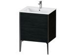 Duravit XViu Waschtisch-Unterschrank XV44810B216 61 x 59,4 x 48 cm, Eiche schwarz, 2 Auszüge, stehend, schwarz matt