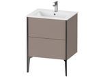 Duravit XViu Waschtisch-Unterschrank XV44810B243 61 x 59,4 x 48 cm, basalt matt, 2 Auszüge, stehend, schwarz matt