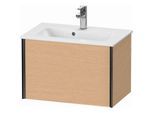 Duravit XViu Waschtisch-Unterschrank XV40780B212 61 x 40 x 39 cm, eiche gebürstet, 1 Auszug, wandhängend, schwarz matt