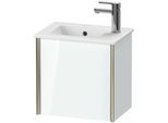 Duravit XViu Waschtisch-Unterschrank XV4024RB185 41x29x40cm, wandhängend, champagner matt, Anschlag rechts, weiß hochglanz