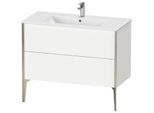 Duravit XViu Waschtisch-Unterschrank XV44830B118 101 x 59,4 x 48 cm, weiß matt, 2 Auszüge, stehend, champagner matt